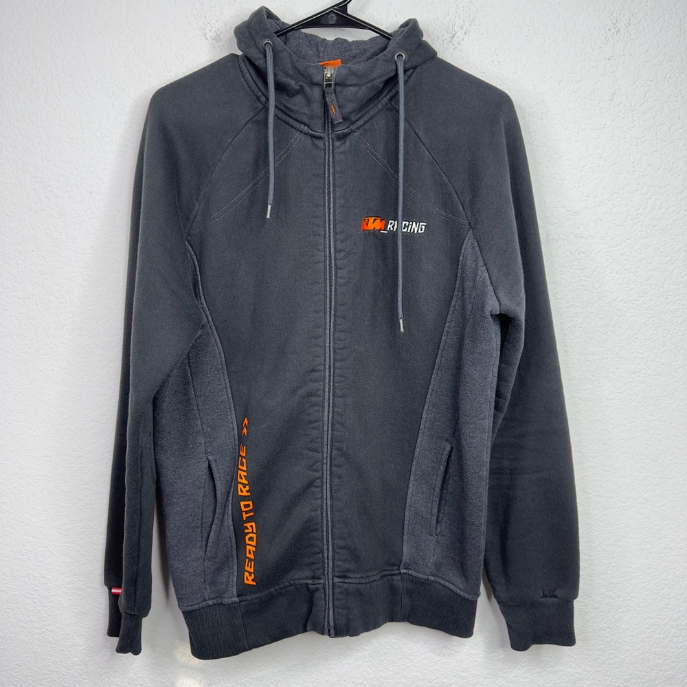 KTM Powerwear Mechanic Zip Hoodie Mens L Black Racing Ready To Race Motocross